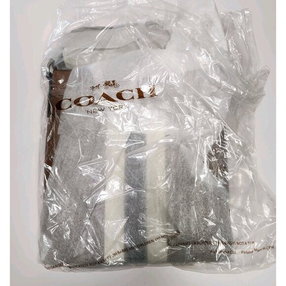 Coach New York Brown Pebbled Leather Charles Varsity Stripe Bag New W Tag - Picture 13 of 13